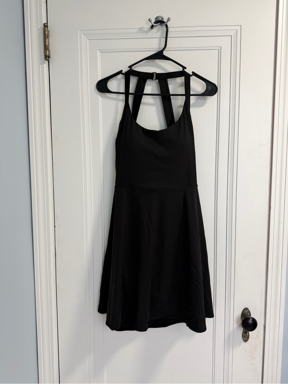 Halara Women’s Medium Black Tennis Athletic Dress Built In Shorts Strappy Back